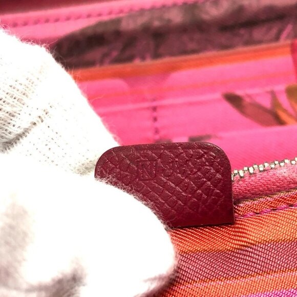 HERMES Azap Long Silk-In Long Wallet Wallet Long Wallet Epsom wine-red - Picture 12 of 14